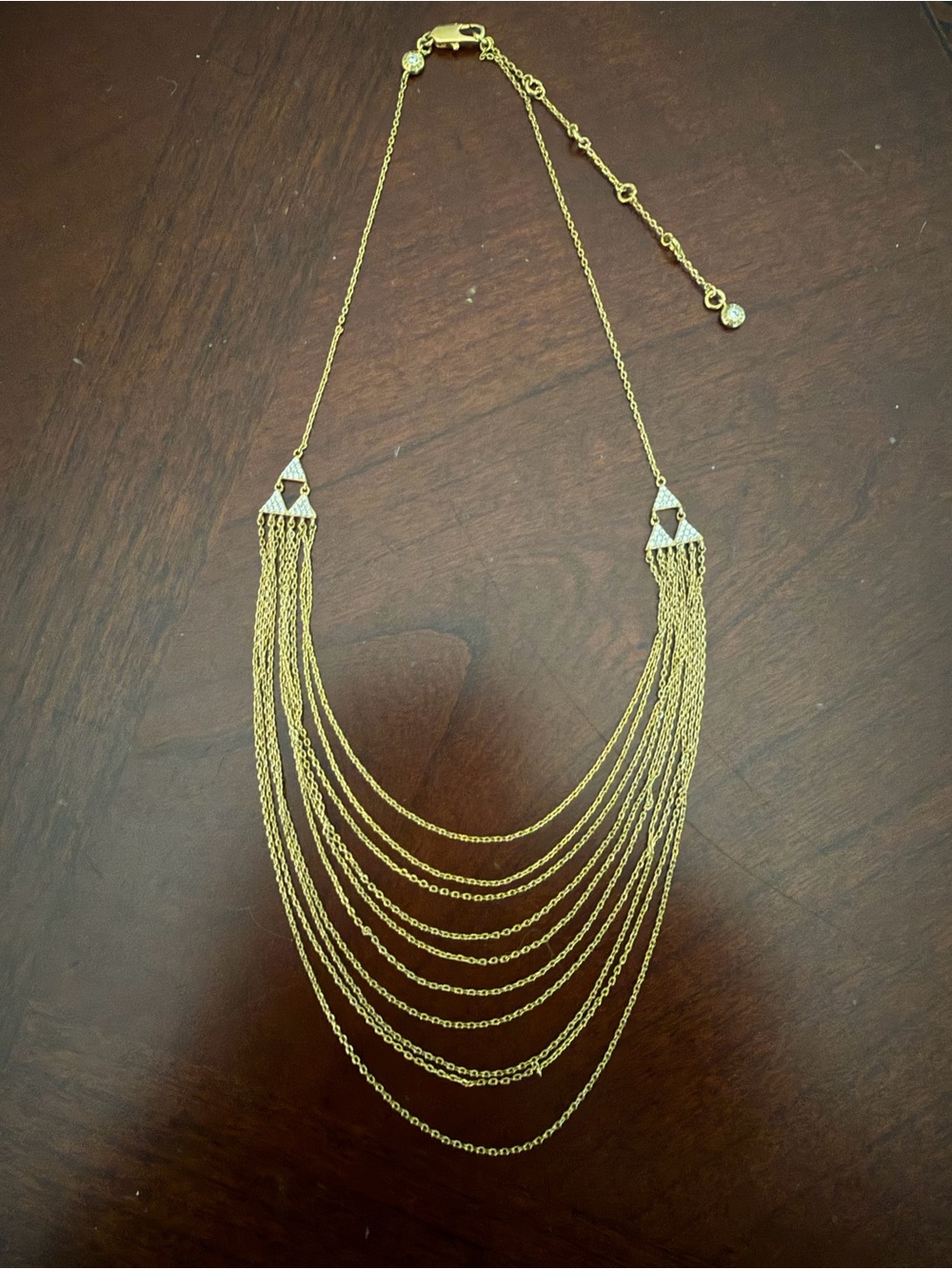 Henri Bendel Vintage 10 Strand with Crystal Accents Delicate 18” Necklace